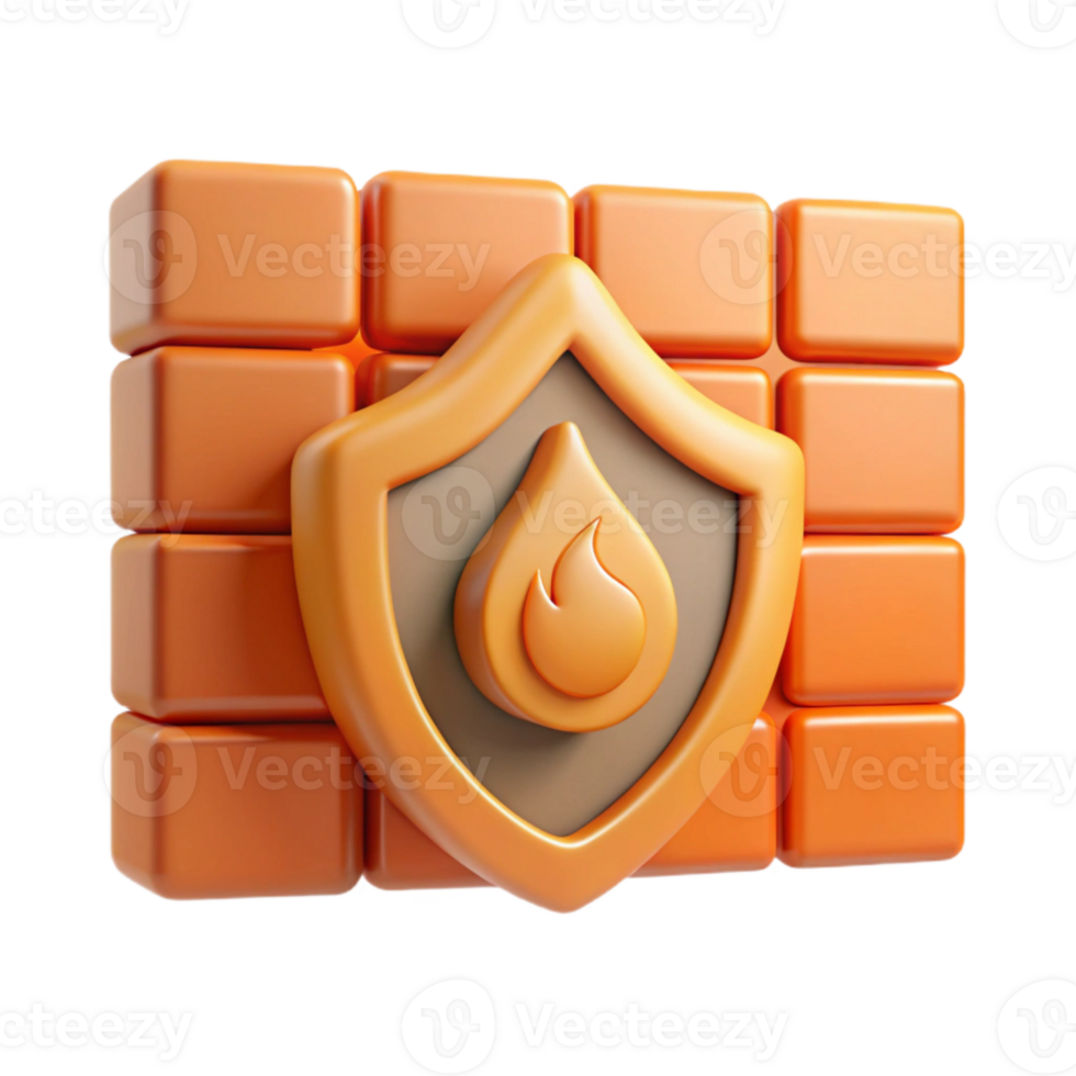 serene artistic Firewall Symbol with Digital Code Orange Isolated Element high resolution png