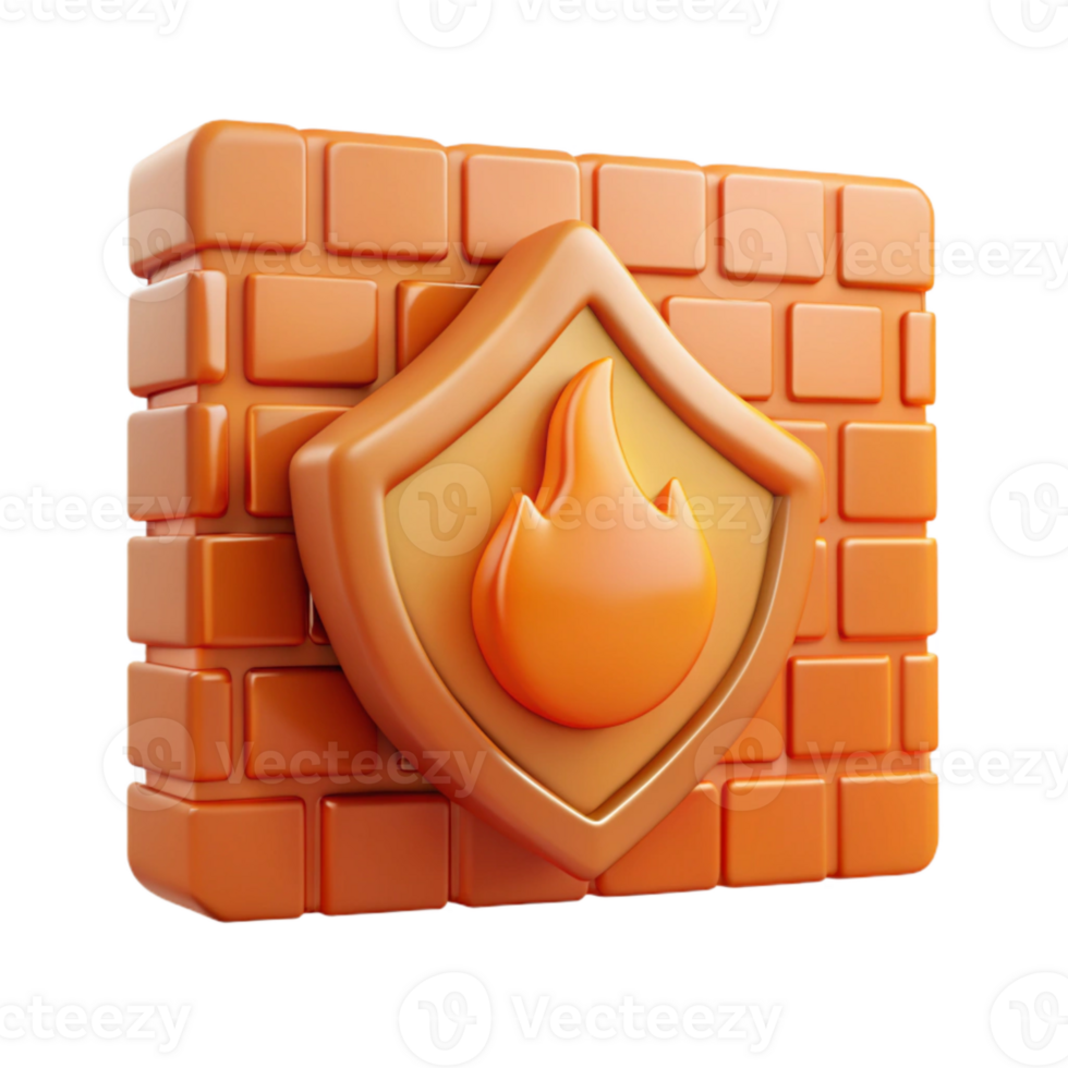 magnificent modern Firewall Symbol with Digital Code Orange Isolated Element high quality png