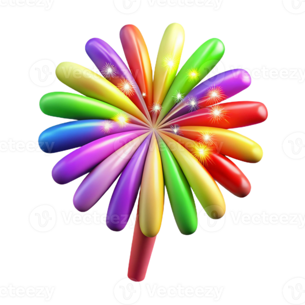 extraordinary minimalist Fireworks Display Bright Colorful Isolated premium png