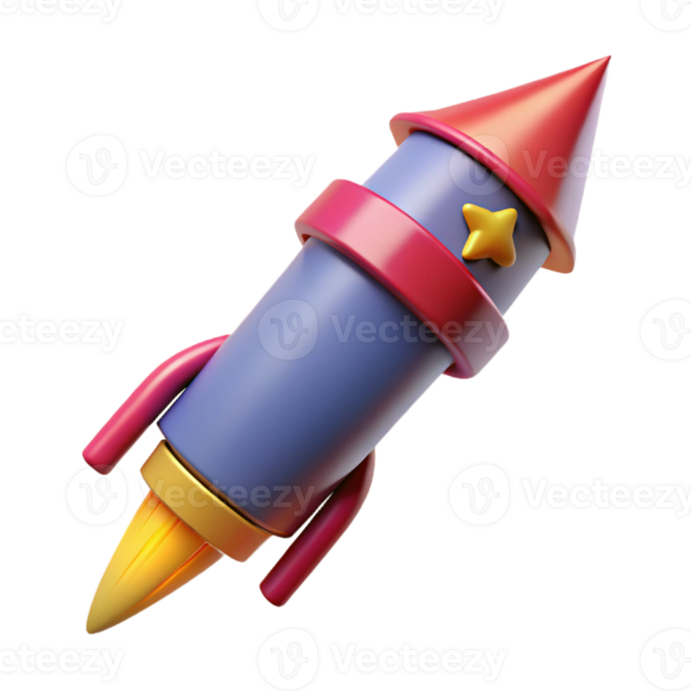 beautiful traditional Fireworks Rocket Cutout with Upward Trajectory premium png