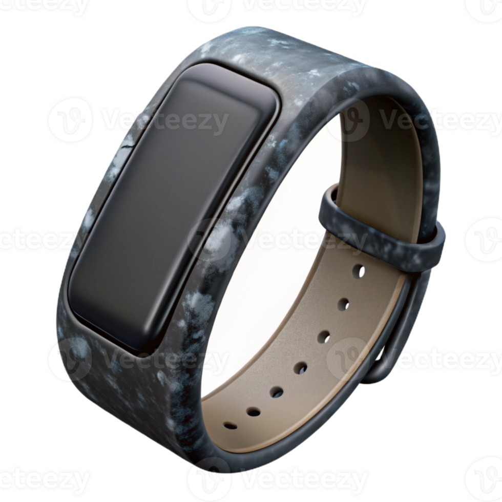beautiful minimalist Fitness Tracker Band Black Display Isolated Cutout png
