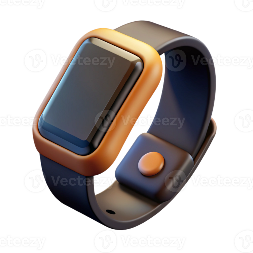 elegant rustic Fitness Tracker Oled Display Black Background Cutout genuine png