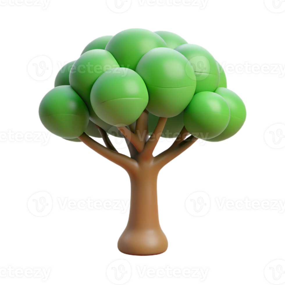 serene classic Flat Design Tree Isolated on Transparent Background original png