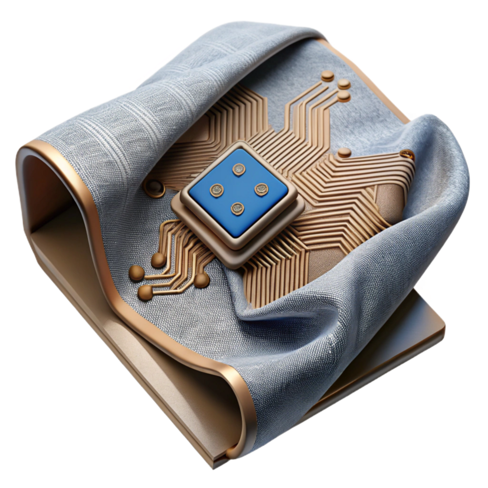 stunning classic Flexible Circuitry Design on Fabric Transparent Background high quality png