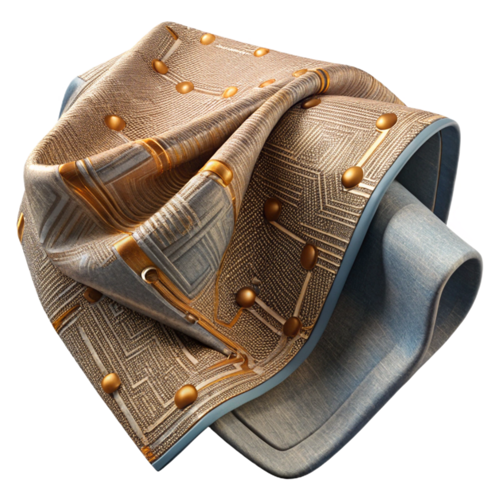 dramatic contemporary Flexible Circuitry Pattern on Fabric Transparent Background high quality png