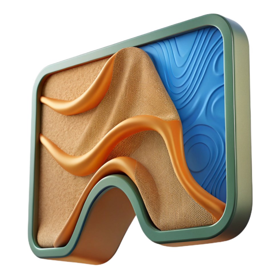 vibrant abstract Flexible Display Panel on Fabric Cutout high resolution png