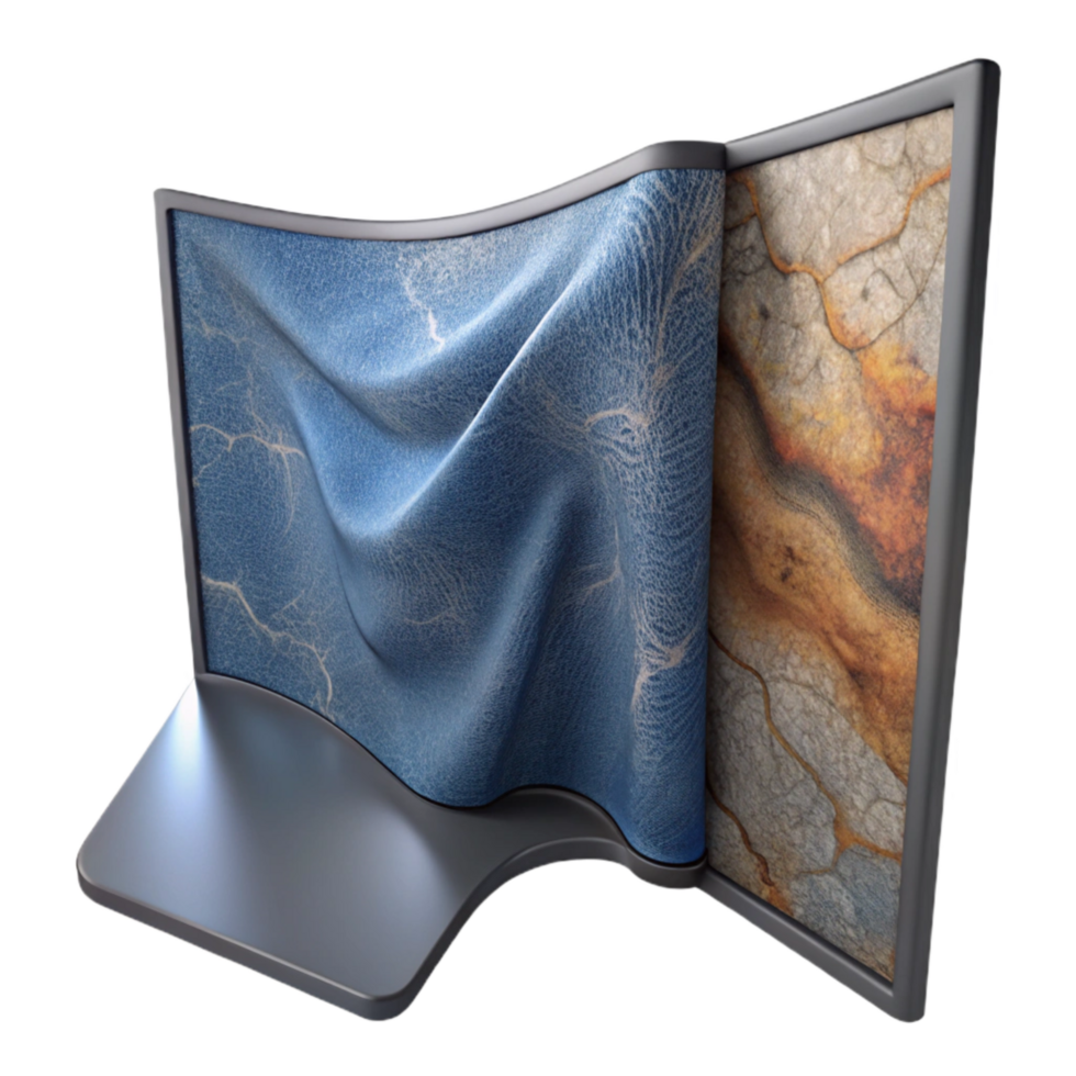 magnificent traditional Flexible Display Screen on Fabric Isolated authentic png