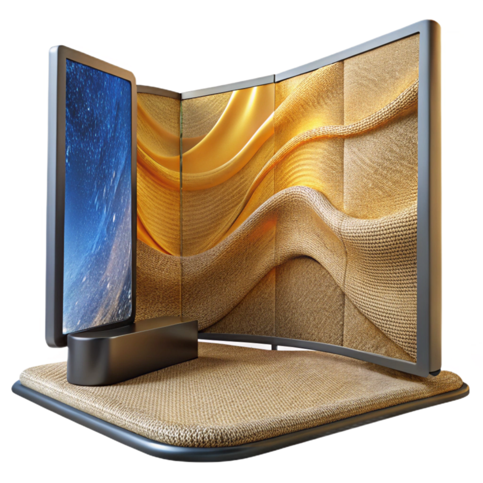 wonderful artistic Flexible Display Screen on Fabric Isolated high resolution png