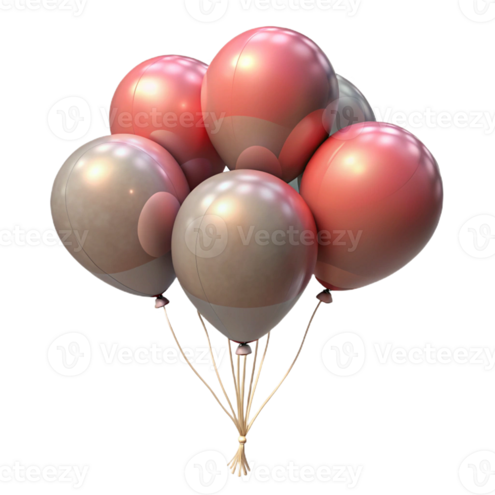 wonderful modern Floating Balloons Isolated on Transparent Background detailed png