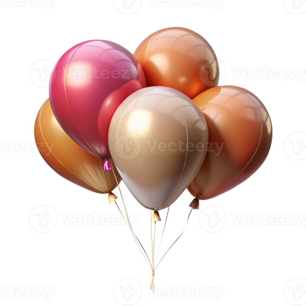 magnificent abstract Floating Balloons Isolated on Transparent Background genuine png