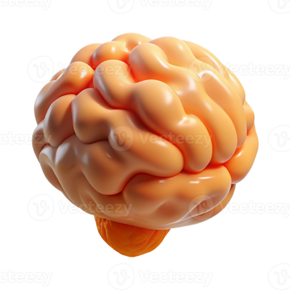 impressive contemporary Floating Brain Cutout with Orange Aura professional png