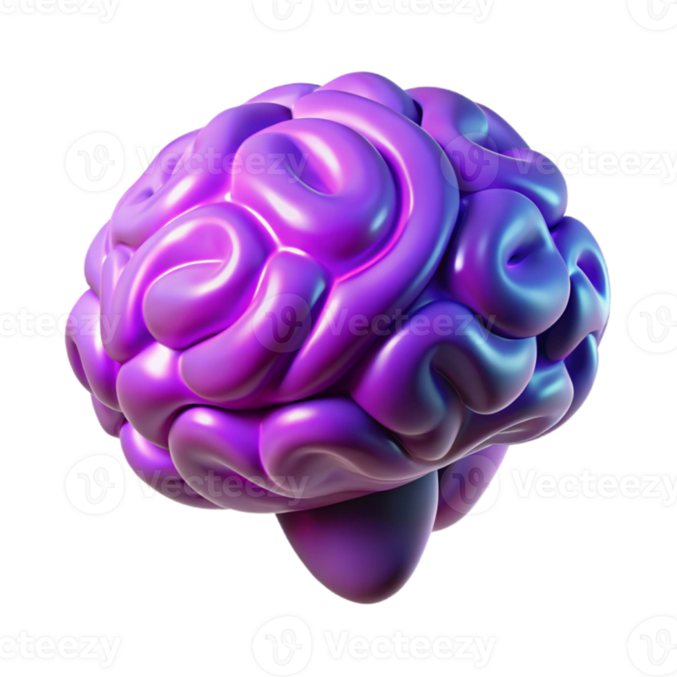 extraordinary traditional Floating Brain Cutout with Orange Aura high quality png