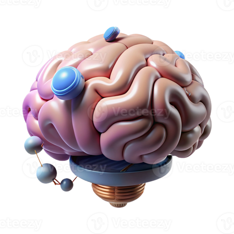 serene modern Floating Brain in Cyberspace Cutout exclusive png