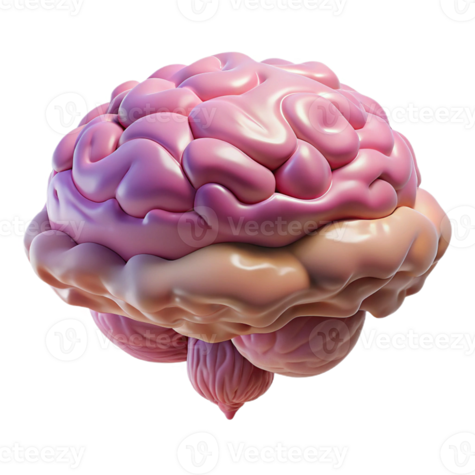 elegant vintage Floating Brain in Pink Dreamscape Cutout original png