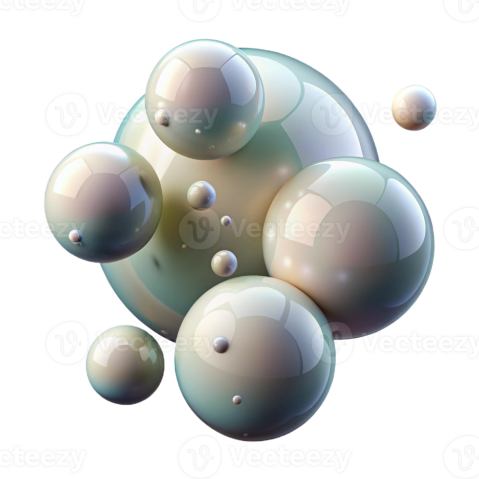 extraordinary minimalist Floating Bubbles Isolated on Transparent Background detailed png