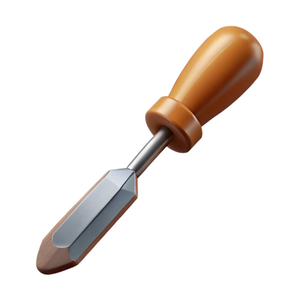 magnificent abstract Floating Chisel with Wooden Handle Isolated Cutout genuine png