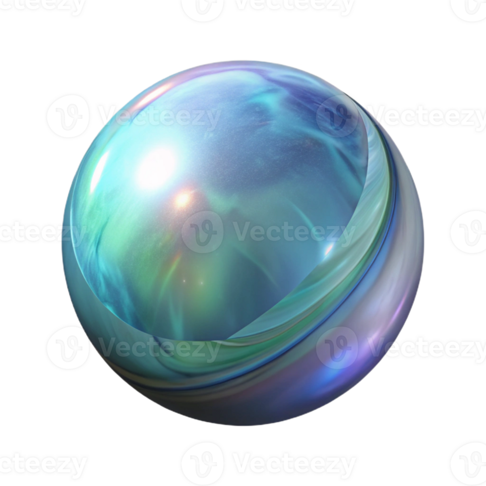 dramatic classic Floating Crystal Ball Isolated with Refractive Surface original png