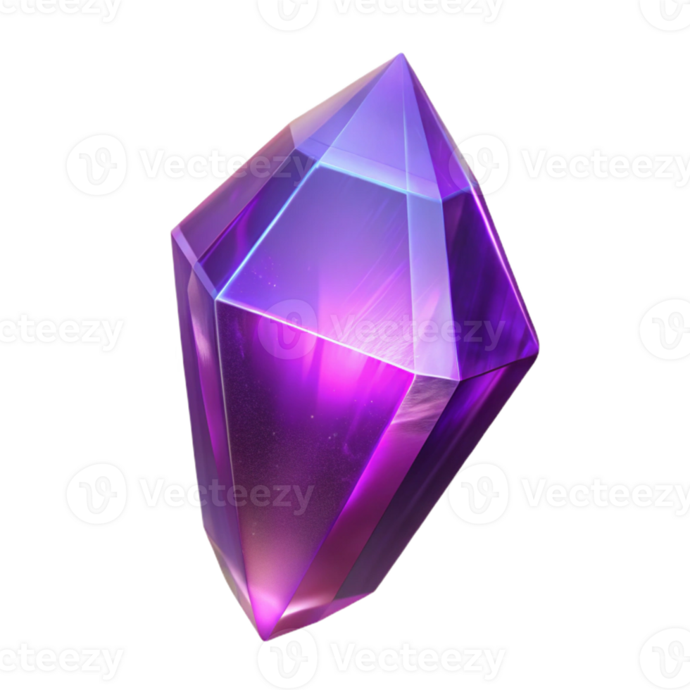 impressive vintage Floating Crystal Glowing Purple Light Transparent genuine png