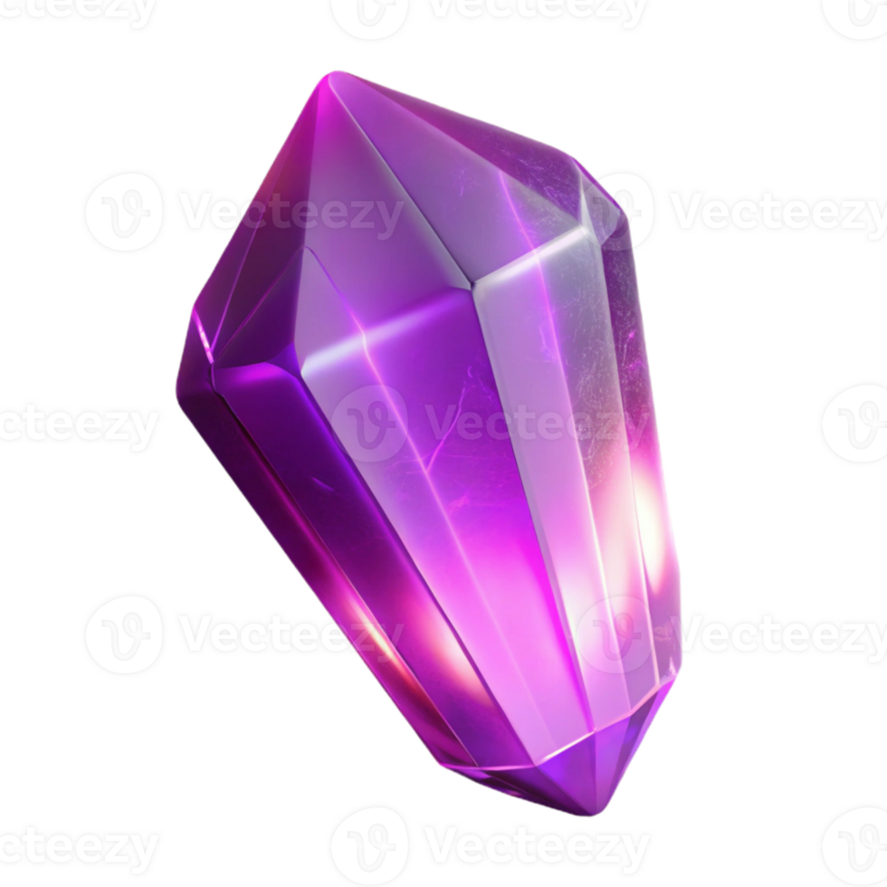 serene artistic Floating Crystal Glowing Purple Light Transparent original png