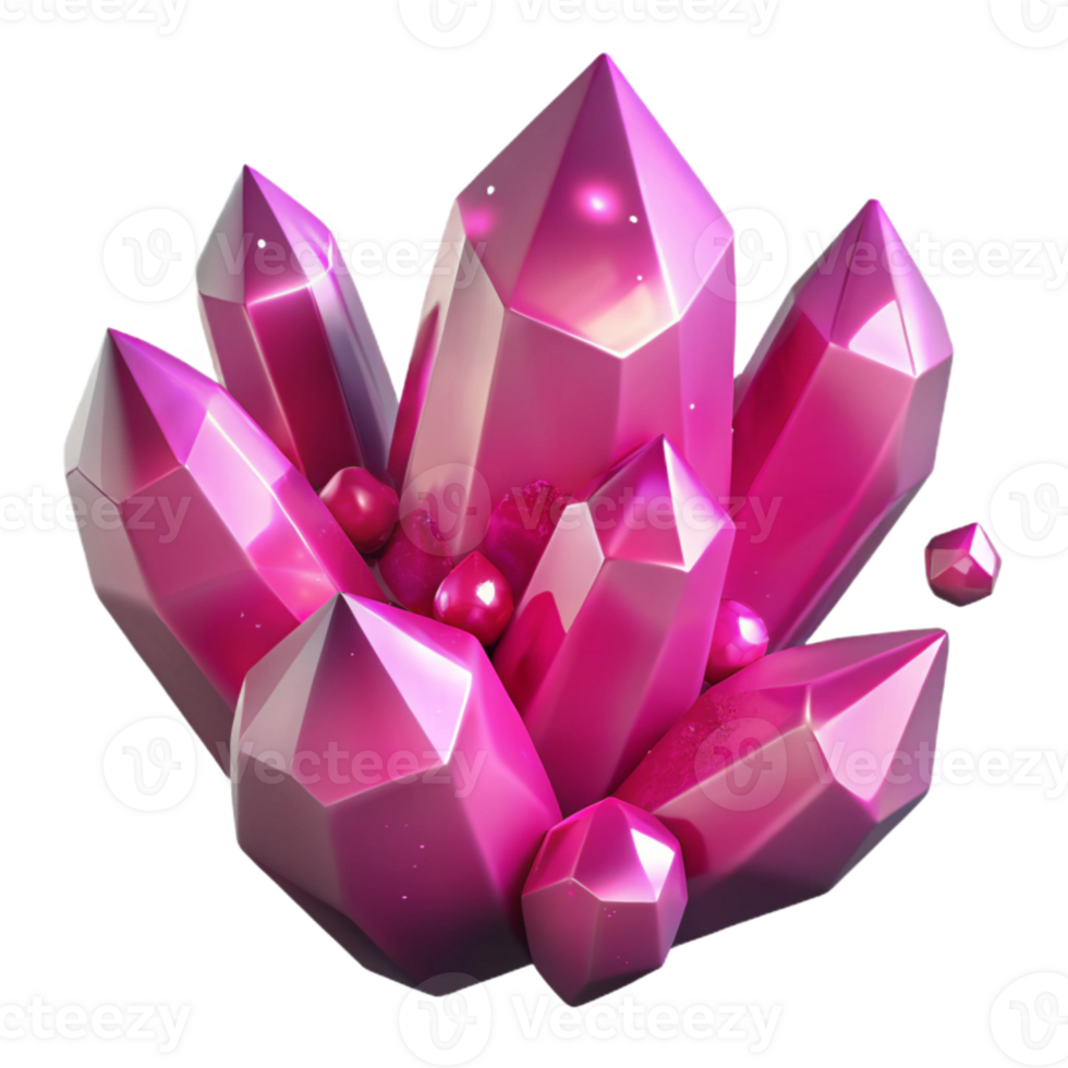 extraordinary traditional Floating Crystals Glowing Pink Isolated high resolution png