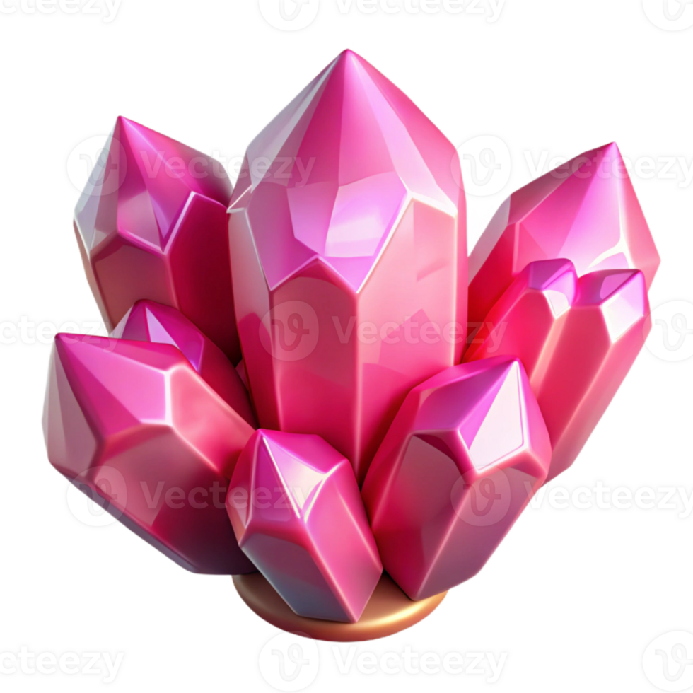 dramatic rustic Floating Crystals Glowing Pink Isolated png