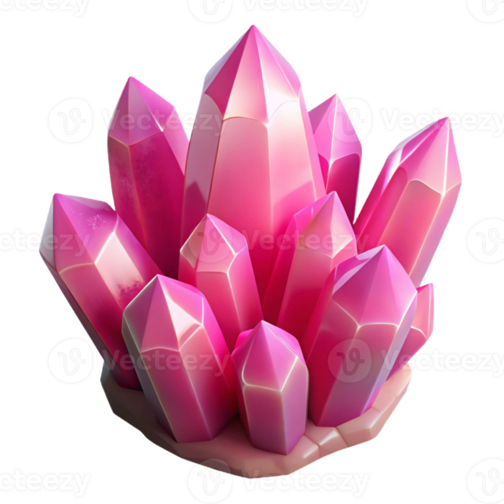 beautiful contemporary Floating Crystals Glowing Pink Isolated high resolution png
