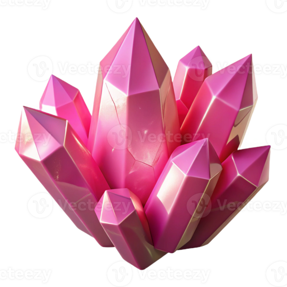 beautiful contemporary Floating Crystals Glowing Pink Isolated exclusive png