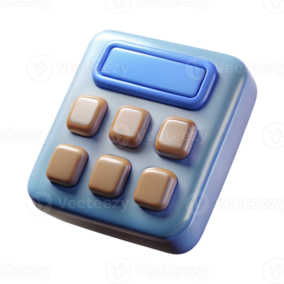 elegant rustic Floating Digital Calculator Number Pad Cutout detailed png