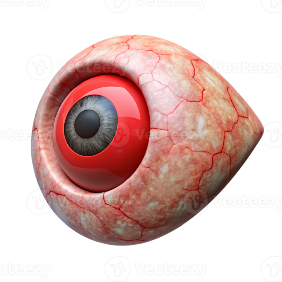 elegant minimalist Floating Eye Cutout with Red Veins original png