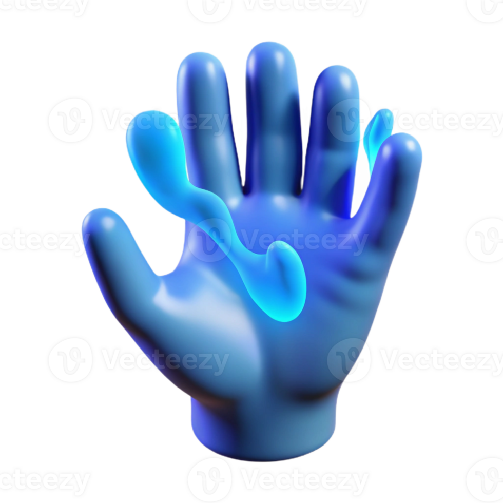 extraordinary modern Floating Hand Cutout with Blue Energy genuine png