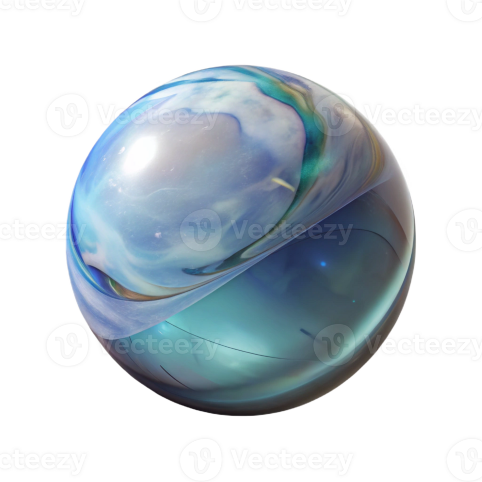 beautiful rustic Floating Glass Marble Refraction Isolated detailed png