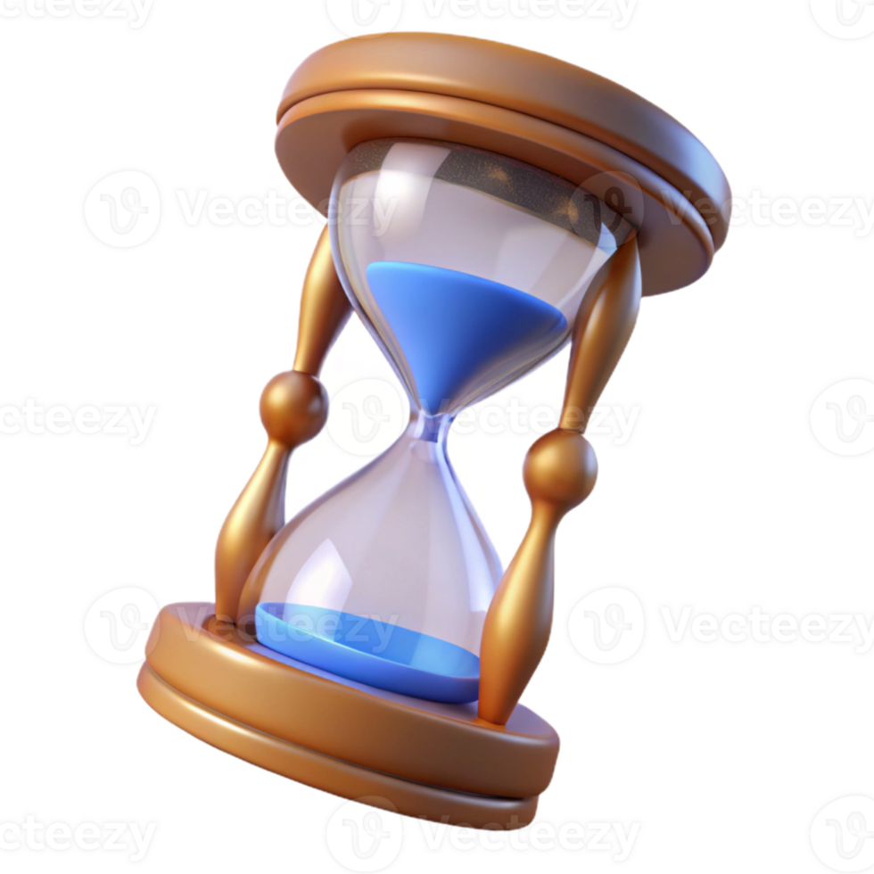 elegant abstract Floating Hourglass Isolated on Transparent Background png
