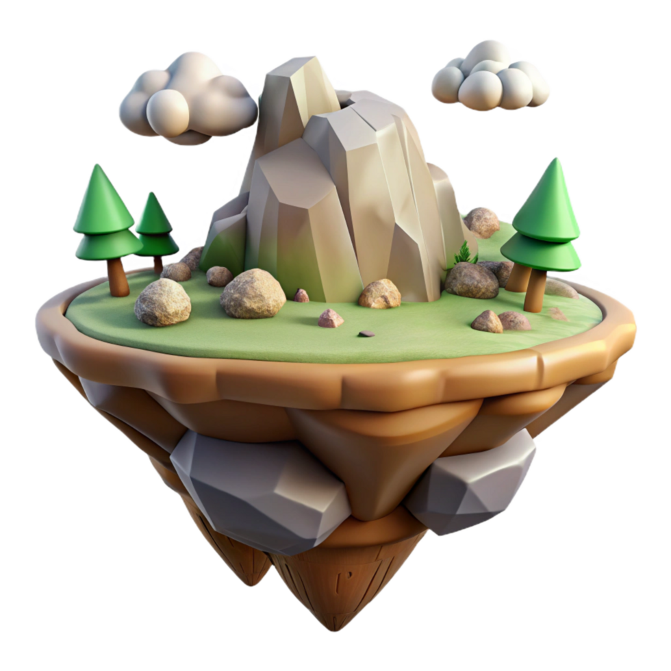impressive creative Floating Island Vr World Transparent Element high quality png