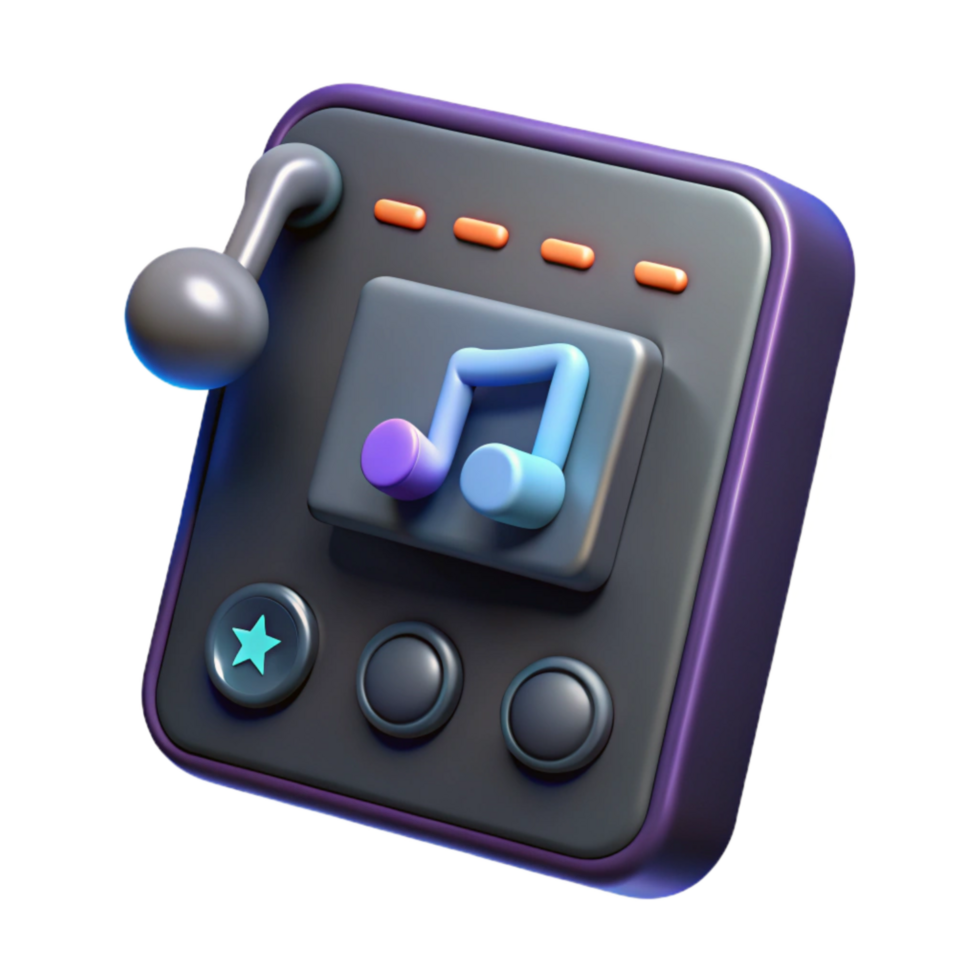 extraordinary minimalist Floating Music Player Interface Dark Mode Transparent Background exclusive png