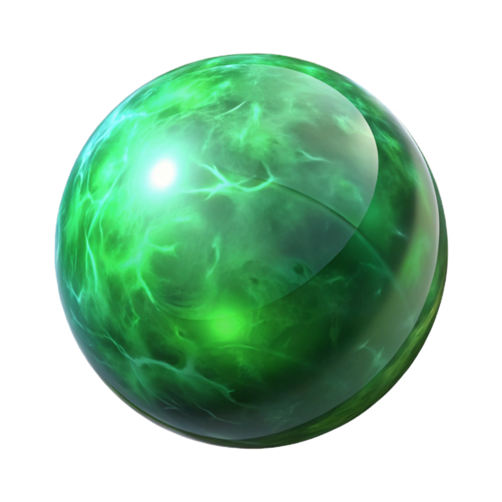 extraordinary modern Floating Orb Glowing Green Light Transparent original png