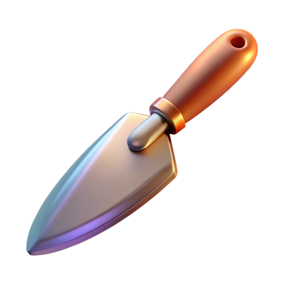 extraordinary rustic Floating Palette Knife with Metallic Blade Isolated Cutout professional png