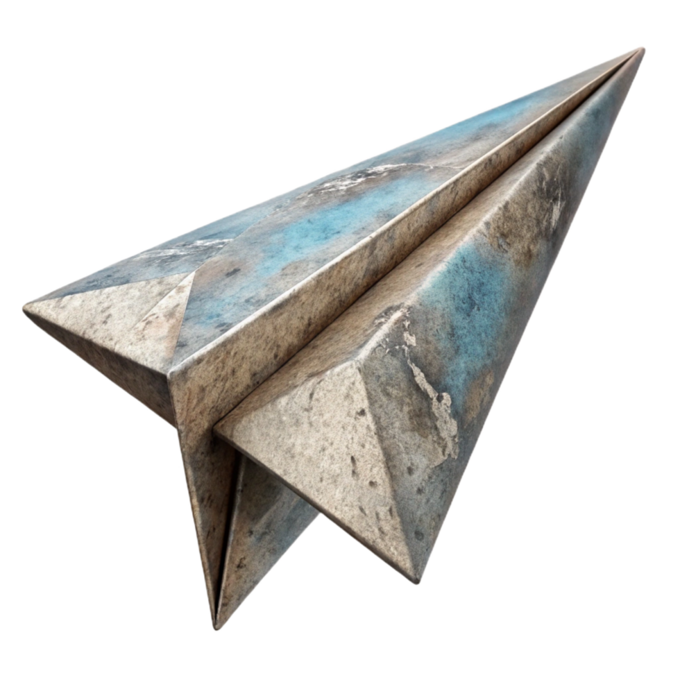 beautiful modern Floating Paper Airplane Folded Paper Isolated Element detailed png