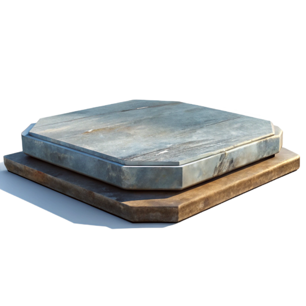 stunning creative Floating Platform Isolated with Metallic Texture exclusive png