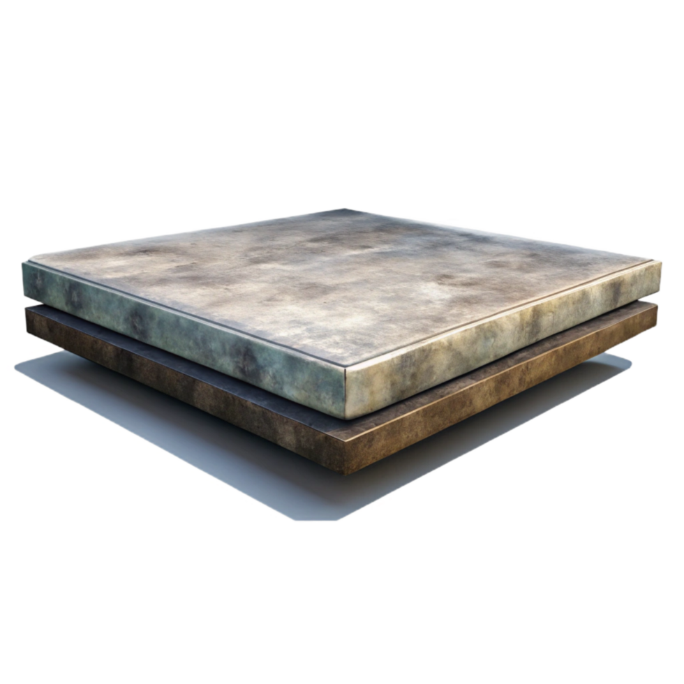 impressive artistic Floating Platform Isolated with Metallic Texture high quality png