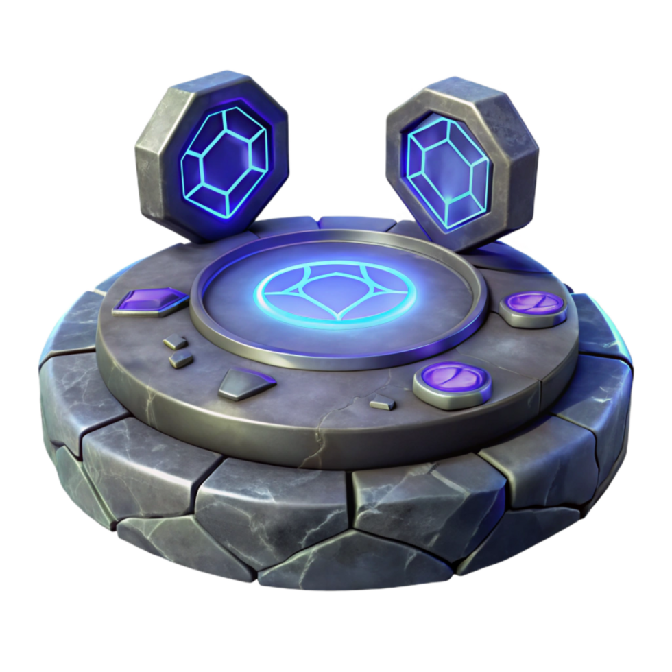 magnificent modern Floating Platform with Glowing Runes Isolated Element original png