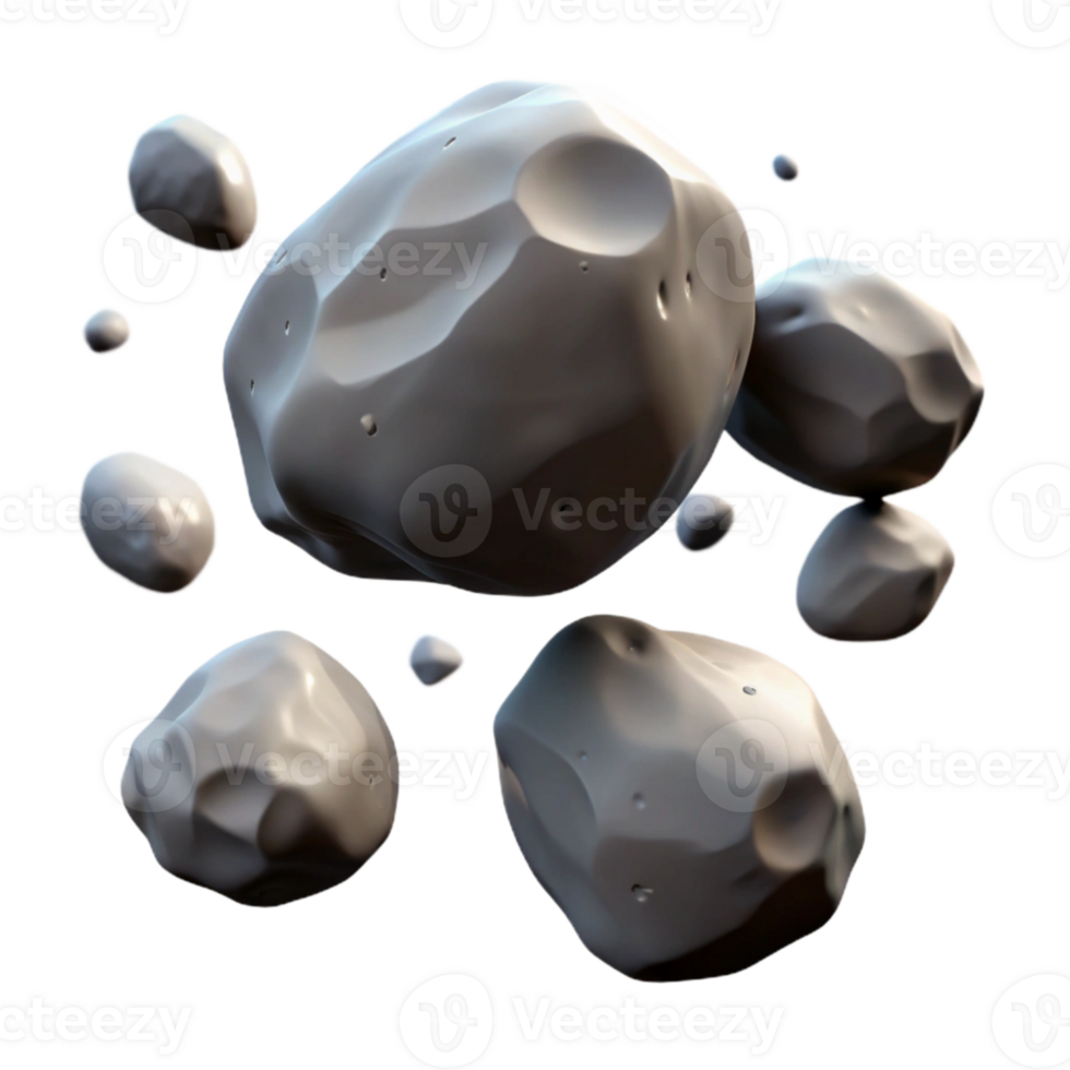 magnificent contemporary Floating Rocks Isolated with Shadow Detail high quality png