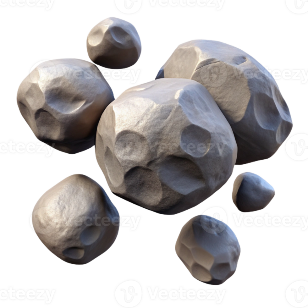 stunning minimalist Floating Rocks Isolated with Shadow Detail authentic png