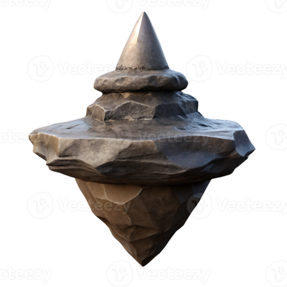 extraordinary vintage Floating Rock Spire Isolated with Dramatic Silhouette original png