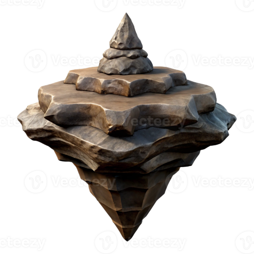 impressive vintage Floating Rock Spire Isolated with Dramatic Silhouette exclusive png