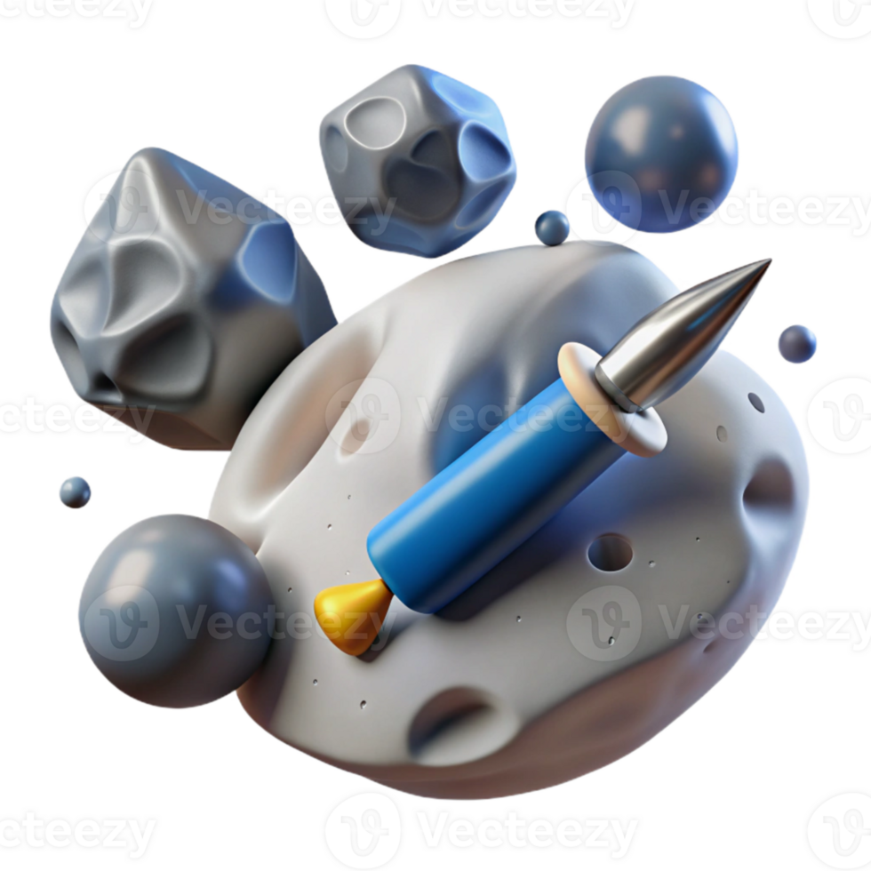 stunning artistic Floating Sculptor Tools in Zero G Transparent Background png