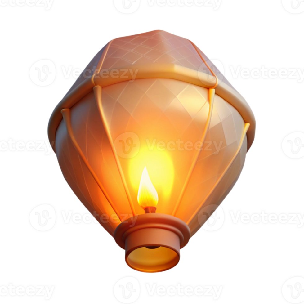 impressive artistic Floating Sky Lantern Isolated with Soft Glow exclusive png
