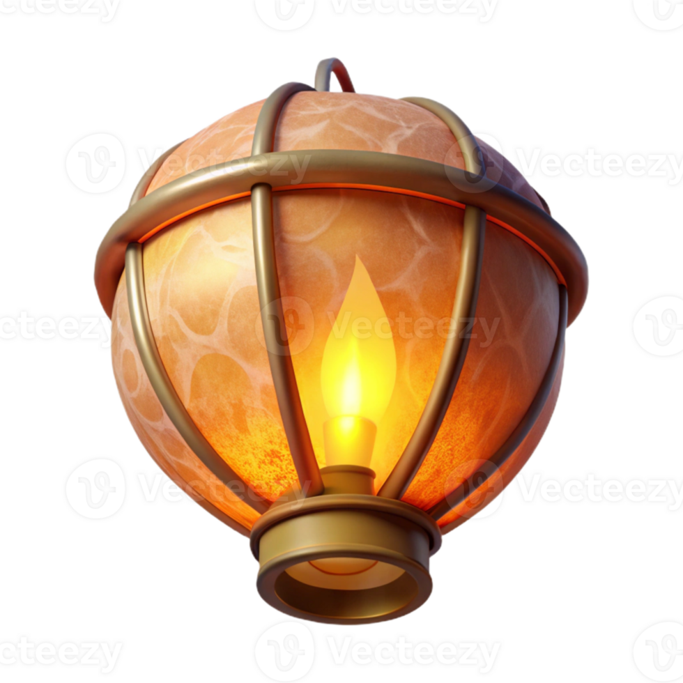 elegant classic Floating Sky Lantern Soft Lighting Transparent Background high quality png