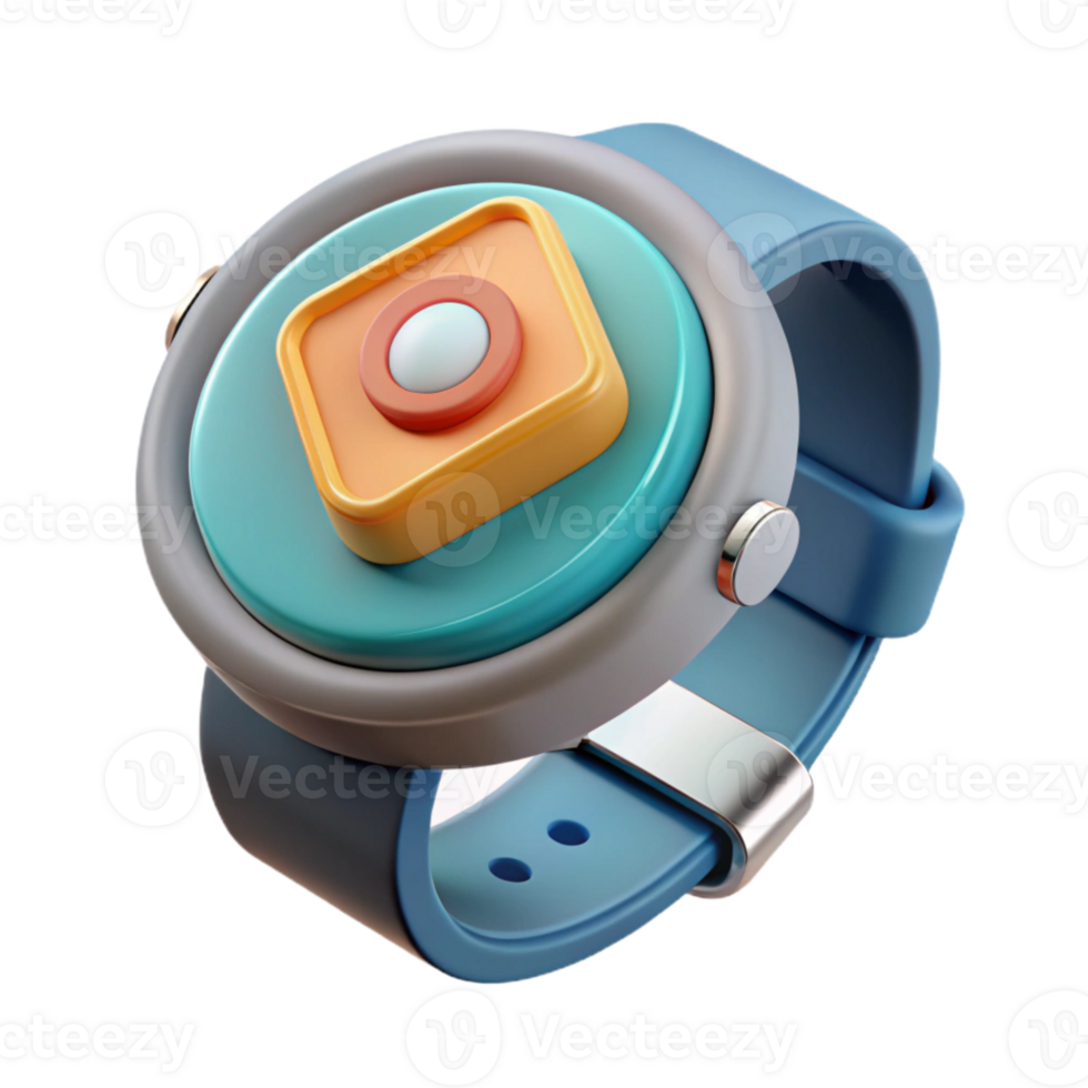 magnificent minimalist Floating Smartwatch Interface Circular Design Transparent Background detailed png