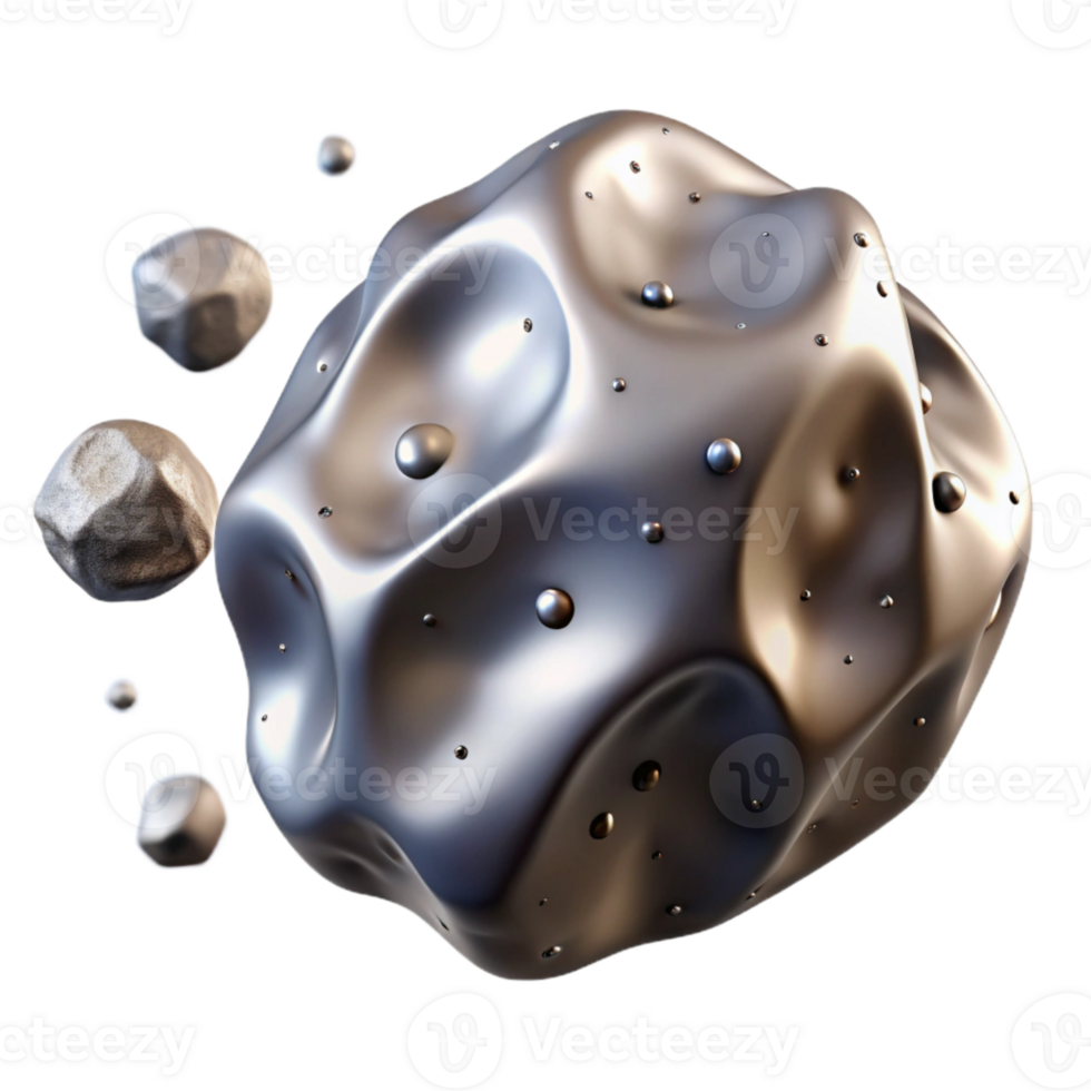 beautiful modern Floating Space Debris Isolated with Metallic Sheen high quality png