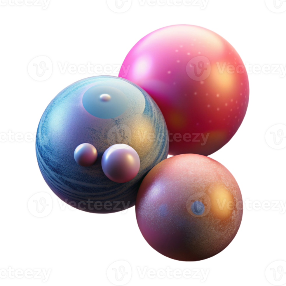 beautiful rustic Floating Spheres Isolated with Glowing Effect genuine png